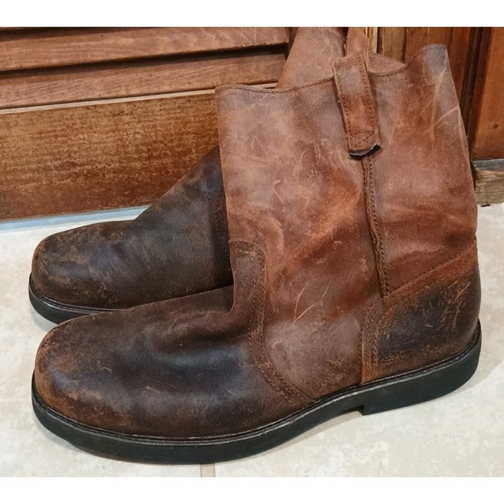 Wolverine Multishox Leather Boots Mens Size 13 M Brown Soft Toe Utility Western